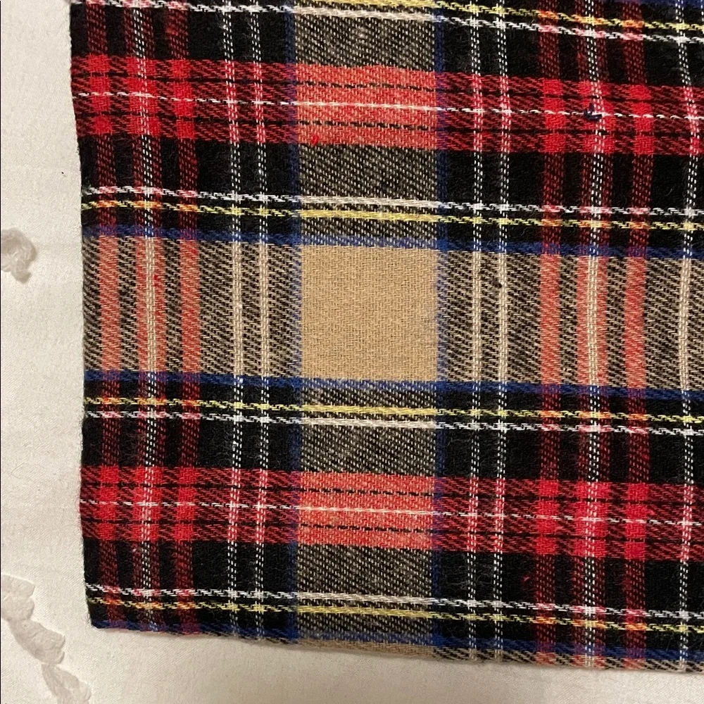 Plaid Pillow Covers tan red new set of 2